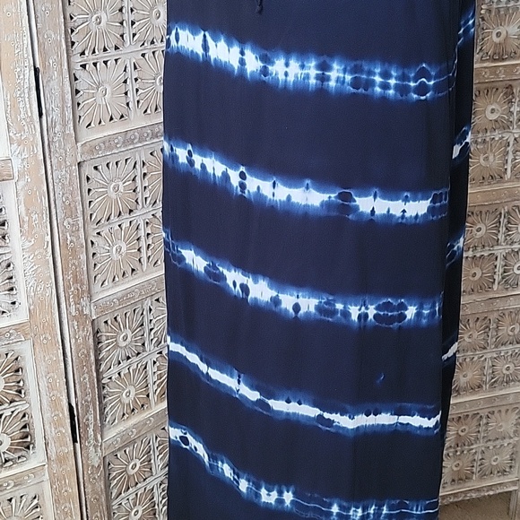 Anthropologie Cloth & Stone Navy and White Tie-Dye Dress M - Picture 6 of 7